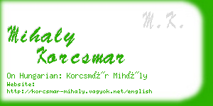 mihaly korcsmar business card